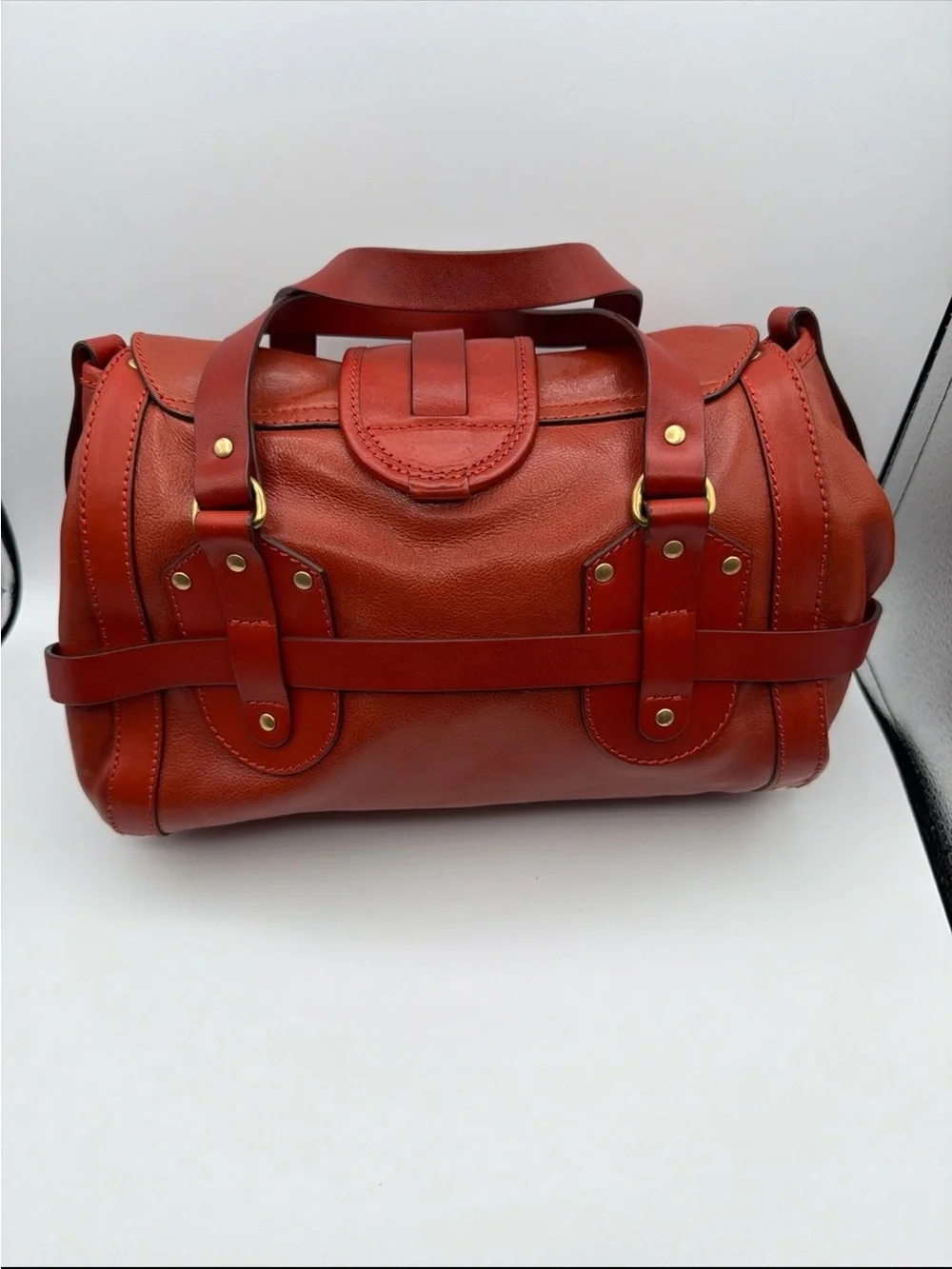 Chloé Kerala Red Leather Satchel with Gold Hardware